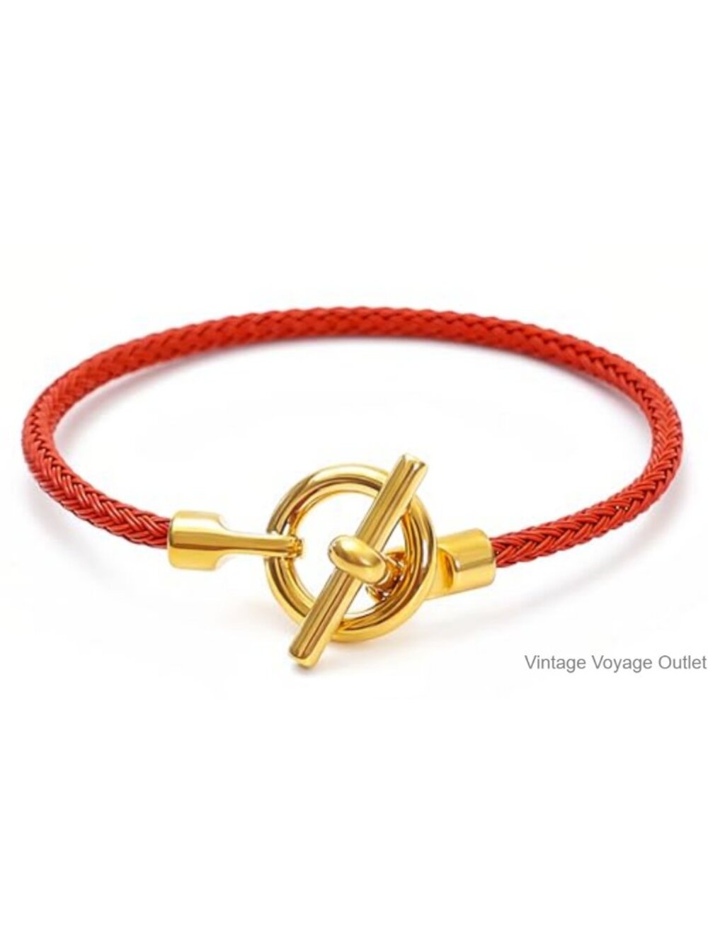 Titanium Steel 18K Gold Plated Cuff Bracelet with OT Clasp